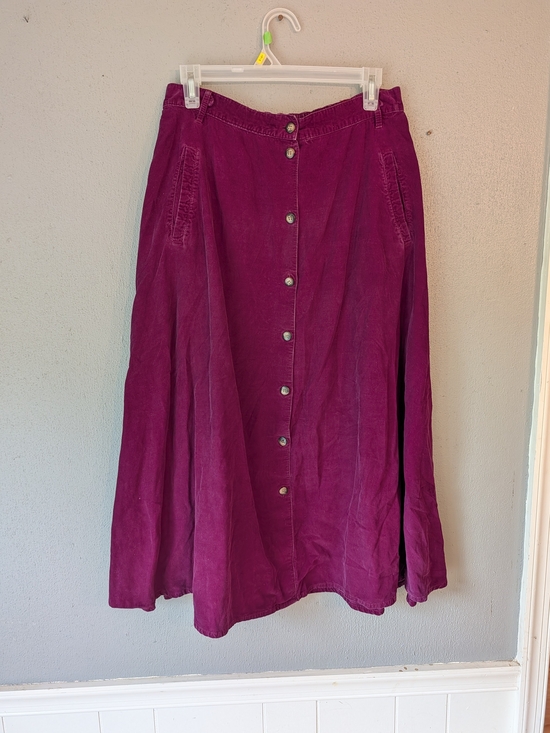 White Stag Dresses & Skirts - White Stag Button-Front A-Line Skirt in Berry With Pockets